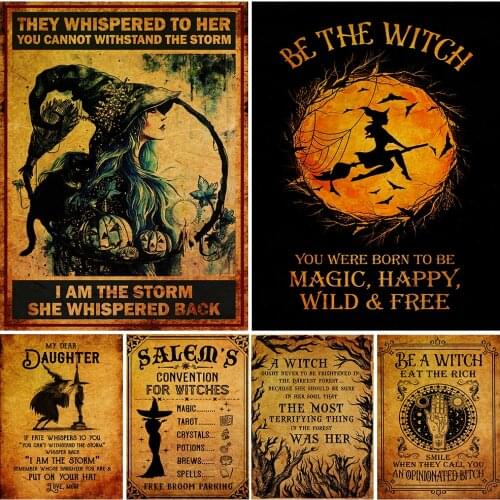 Salems Convention For Withces Wall Art Canvas Painting House Rules For a Kitchen Witchs Home Poster And Prints Decor Unframed
