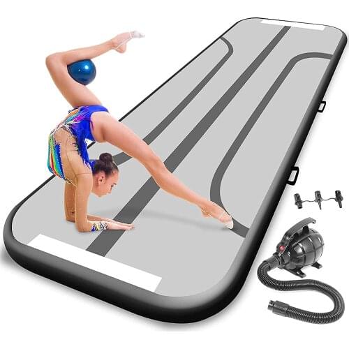 2021 New Gymnastics Air Mat Tumble Track Tumbling Mat 4Inch Thickness Inflatable Floor Mats with Electric Air Pump