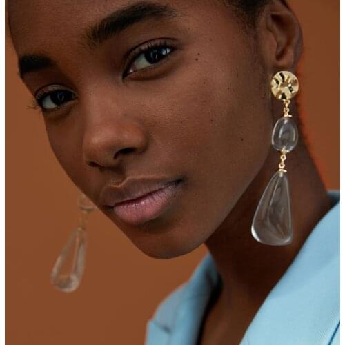 PPG&PGG New Big Resin Pendant Dangle Earrings Cheap Wedding Fashion Bohemian Women Drop Earrings Charm Trendy Jewelry Wholesale