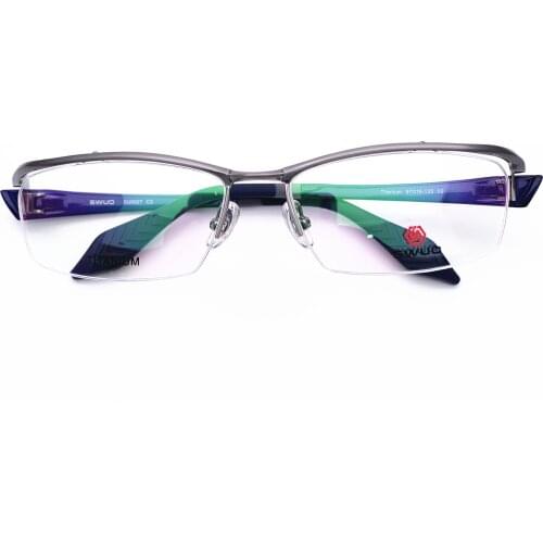 Belight Optical Special Design Sports Titanium Half Rimless Frame Men Prescription Semi Eyeglasses Retro Optical Eyewear mf103