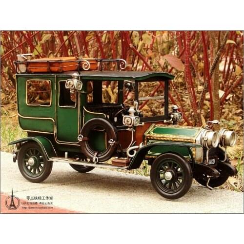 Manual Handmade1907 Rolls-Royce Silver Ghost CarTinplate Antiqul classic cars model gift Retro Vintage Automobile Car Model