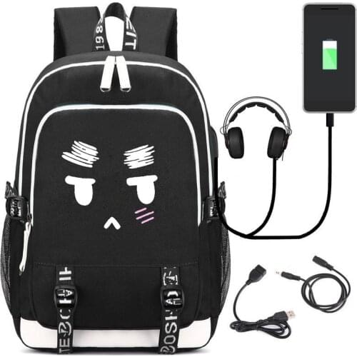New Anime Axis powers School Backpack USB Charge Interface Bags kingdom hearts Shoulder Laptop Travel Bags Student Bags Gift