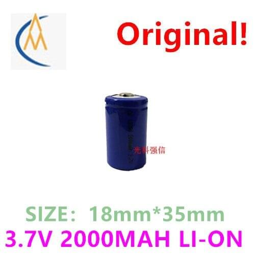 Brand new genuine full capacity 3.7V polymer lithium rechargeable battery 18350 2000mAh circuit board tip