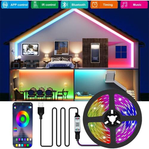 Led Strips 2835 USB Bluetooth-compatible for Wall BedroomTV Background Flexible Lamp Tape Diode Luces LED Home Decor with Remote