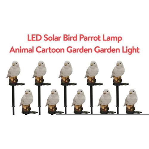 LED Solar Bird Parrot Lamp Animal Cartoon Red Bird Lawn Ground Plug Lamp Courtyard Garden Landscape Solar Lamp Light