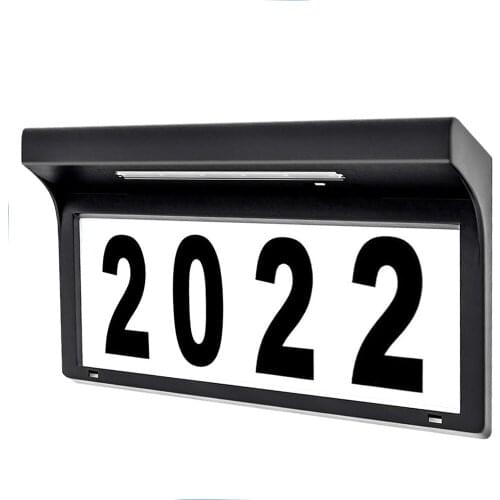 LED Solar Light House Number Address Sign Outdoor Wall Light Door Plate Aluminum Hotel Home Address Plaque Lamp Garden Wall Lamp
