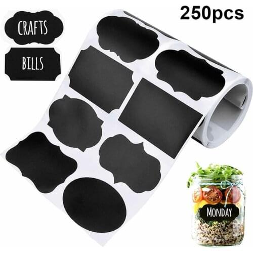 250Pcs/Set Waterproof Chalkboard Kitchen Spice Label Stickers Home Jars Bottles Tags Blackboard Labels Stickers