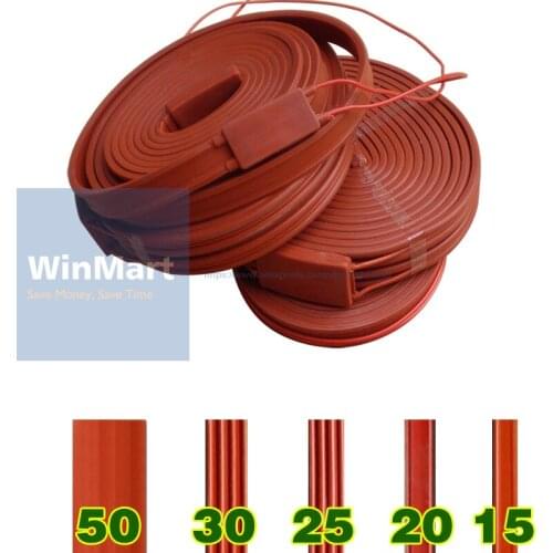 Waterproof Flexible Silicone Rubber Heater Heating Belt 220V AC 15x10000mm 750W Unfreezer for Pipeline Electrical Wires