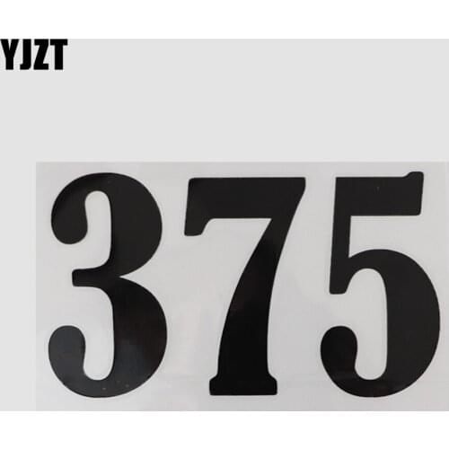 YJZT 14.9CM×8.6CM Personality Black/Silver Number 375 Ammo Decal Car Sticker Vinyl 13D-0649