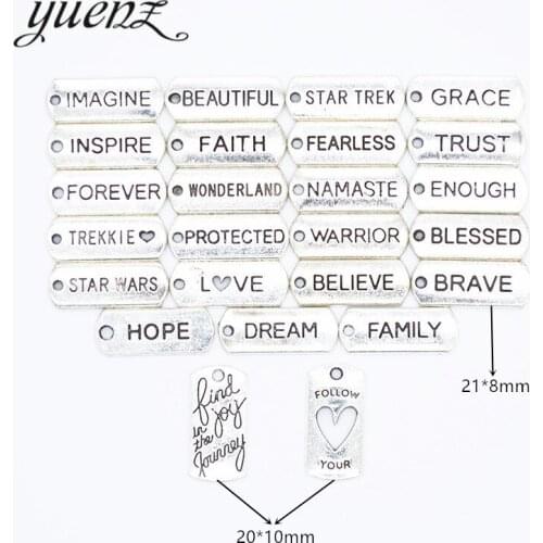 YuenZ 25pcs/bag Antique silver color Metal Alloy Alphabet English Charms Pendants Diy Jewelry Accessories S231