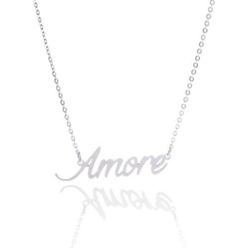 Customized Stainless Steel Necklace Nameplate Choker Pendant English Name Jewelry Necklace AAA Quality 45 Fonts Necklace