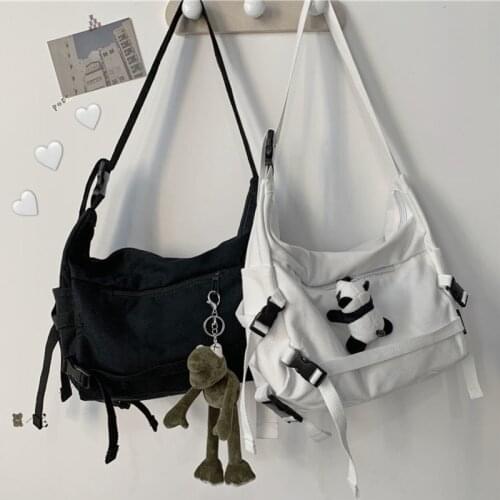 Harajuku Techwear Canvas Gothic Crossbody Bags For Women Handbag Purses And Handbags Bolsas Feminina Shoulder Bag Female Frog