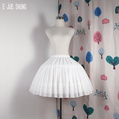 E JUE SHUNG Bride Petticoat Cosplay Underskirt Short Dresses Tow Layers Lolita Ball Gown Petticoat Ballet Rockabilly Crinoline
