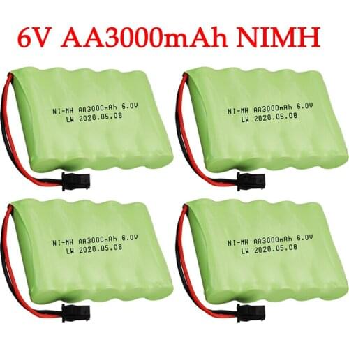 1/2/3/5pcs 6v 3000mAh NIMH Battery Pack For RC Toys Cars Boats Robots Tanks Gun AA 3000mAh 6v Rechargeable Battery Pack SM Plug