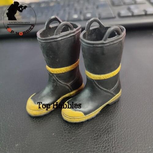 1/6 Scale 1:6th Model Fire Boots Fireman Anti-slip safety Shoes Boots For 12 inch Soldiers Action Figures Scene Accessories