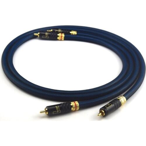 1 Pair Rca Cable G5 Top Grade Silver Plated RCA Male to Male HIFI Audio Cable