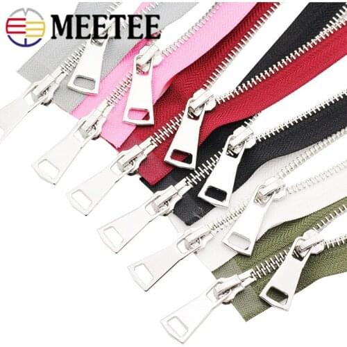 1pc 5# Double-slider Metal Zipper Down Jacket Silver Open-end Zippers for Sewing DIY Garment Accessories Tailor Tools