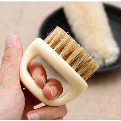 1 Pcs Men Shaving Brush Ring Design Horse Bristle Plastic Portable Barber Beard Brushes Salon Face Cleaning Razor Brush