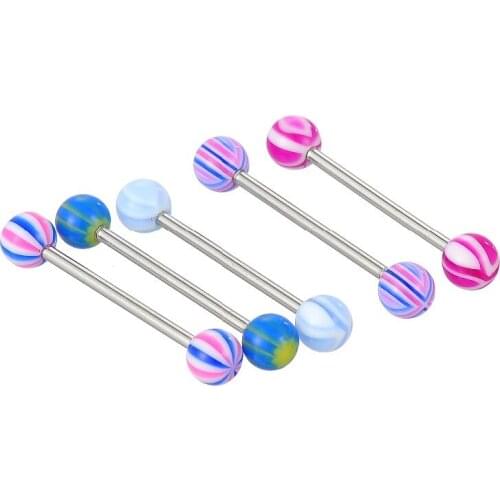 100Pcs Mixed steel Ball Tongue Navel Nipple Barbell Rings Bar Body Piercing Jewelry Wholesale Party Gifts