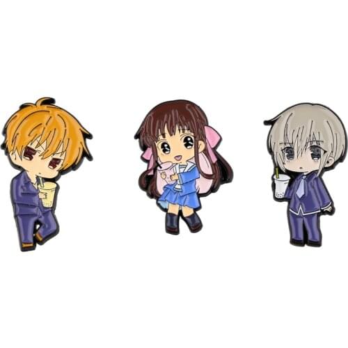 12pcs/lot E3385 Cartoon Fruit Basket Pin Metal Enamel Pins and Brooches for Women Men Lapel Pin Backpack Hat Badge Kids Gifts