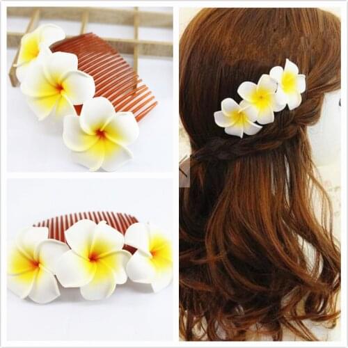 20 kinds of color you choose Fabulous Hawaii Plumeria flowers Foam Frangipani Flower comb bridal hair clip