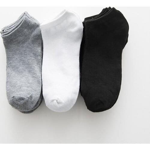 2020 Fashion New Style Comfortable Cotton Short Tube Plain Sport Color Socks 3 Pairs/ Pack FOR MAN