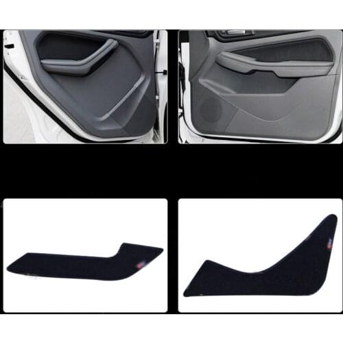4pcs Fabric Door Protection Mats Anti-kick Decorative Pads For Ford Focus 2009-2014