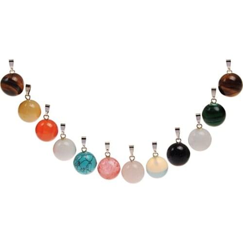 50pcs Gorgeous Rock Quartz Natural Loose Beads Pendant Round Crystal Energy Stone Healing Power for Jewelry Making Free Shipping