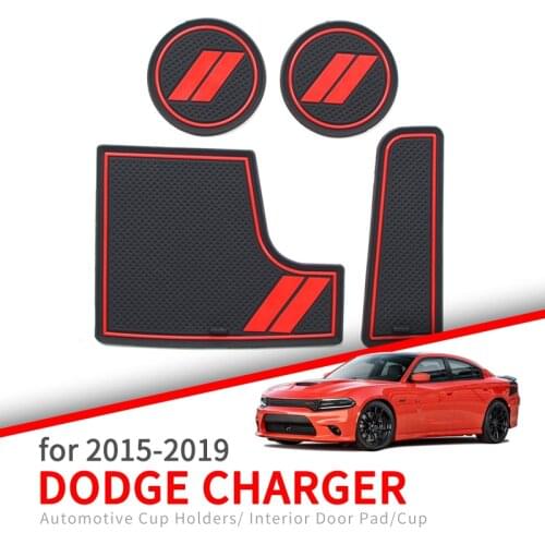 ZUNDUO Anti-Slip Cup Holder Mat for Dodge Charger 2015 2016 2017 2018 2019 Accessories Rubber Coaster Non-slip Mat pad