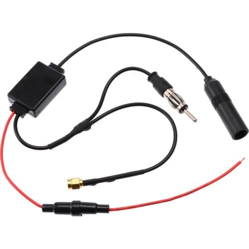 Mayitr 1pc Universal DAB FM AM Car Antenna Aerial Splitter Cable Digital Radio+Amplifier for Car FM Signal Reception