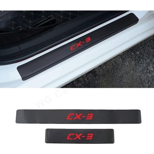 Car Stickers Styling Decal For Mazda Cx-3 Auto Door Sill Scuff Plate Protector Carbon Fiber Car Threshold Sticker
