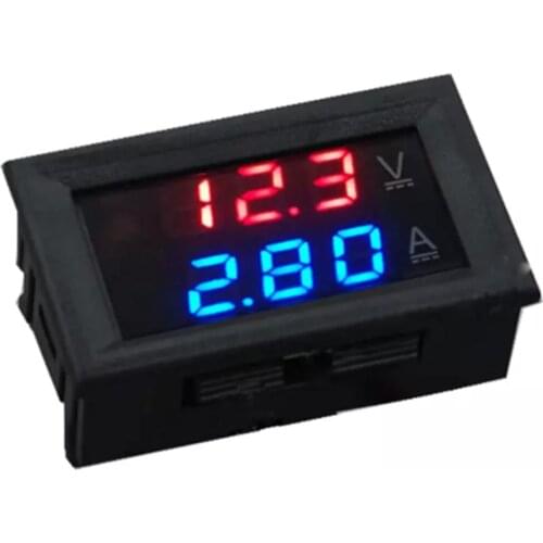 Mini digital voltmeter ammeter DC 100v 10a/50a100a panel ampere volt current voltmeter detector tester 0.28" dual led display