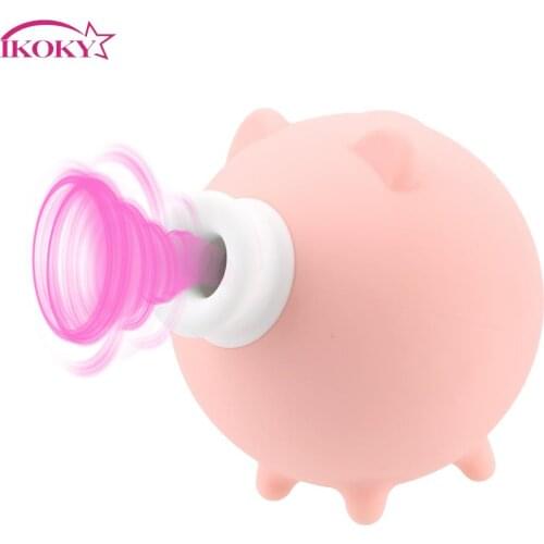 IKOKY Cute Pig Sex Doll Vibrators Dildo Sucker Vibrator For Clitoris Nipples 10 Frequency Breast Massager Sex Toys For Women