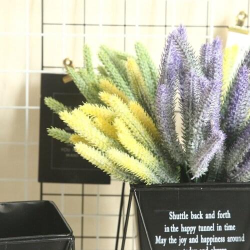 Artificial Lavender Bunch 35cm For DIY Home Decor Green Plant Wedding Decoration Flower Party Desktop Plastic Fake Flower