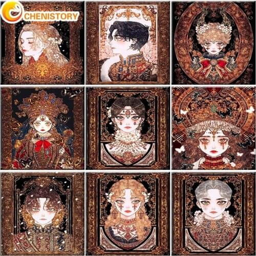 CHENISTORY Figure Oil Picture By Number Coloring Drawing HandPainted Frame On Canvas Painting By Number For Adult Kit Home Decor