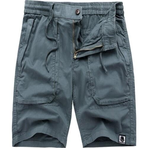 Summer new overalls mens shorts mens elastic waist cotton casual sports Korean version of the Hong Kong style trend fashion