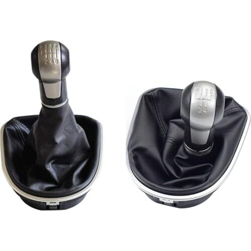 Gear Shift Knob Lever Leather Gear Shift Knob Head for Seat Leon II Altea Toledo III with Leather Gaiter