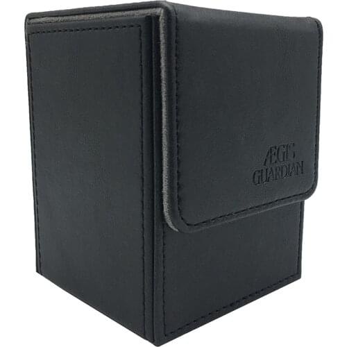 AEGIS GUARDIAN Top-Loading Leather Card Case Deck Box Mtg Pokemon Yugioh TCG Binders: Black 90