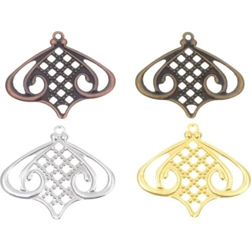 MIAOCHI DIY 20PCs Bronze/Copper/Gold/Silver Filigree Embellishment Metal Craft Gift Decoration DIY Findings Connectors 5.5*5cm