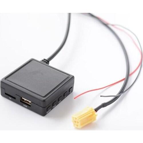 Biurlink Bluetooth Music Adapter MINI ISO 6Pin Wireless Phone Call USB AUX Audio BOX for Smart 451 5351