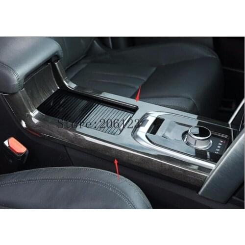 For Land Rover Discovery Sport Car-Styling Interior Accessory Chrome Gear Shift Panel Trim Sticker dark Wood Grain 2015 2016 17