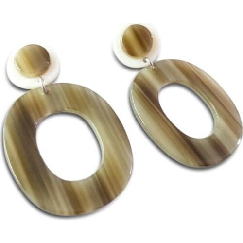 New Fashion Grained Oval Acrylic Earrings For Women Korea Hollow Out Long Big Statement Drop Earrings Brand Jewelry 2018 E18157