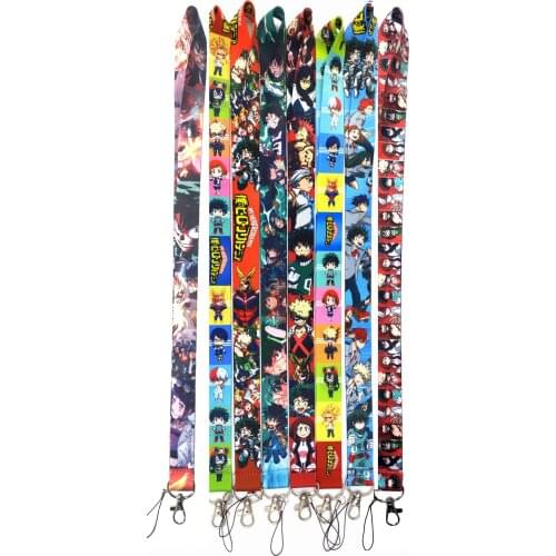 Wholesales 30 PCS/lot High Quality Cartoon Anime Keychains Neck Lanyard Cartoon Moible Phone Holder Strap ID Card Badge Holder