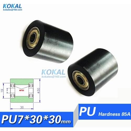 [PU0730-30]Free shipping 607ZZ bearing TPU PU sliding door machine pulley wheel guide roller pulley 3030mm