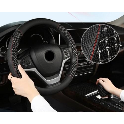 38CM Car Steering Wheel Cover Summer Ice Silk Handle Dehumidifying Wicking Away Non-slip Universal Car Accessories