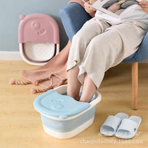 Folding Foot Soaking Bucket Plastic Foot Bath Thickening Foot Washing Bucket Basin Massage Foot Bathing Household