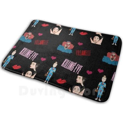 Killing Eve Cartoon Style Pattern Mat Rug Carpet Anti-Slip Floor Mats Bedroom Killing Eve Villanelle Tv Show Present Pattern
