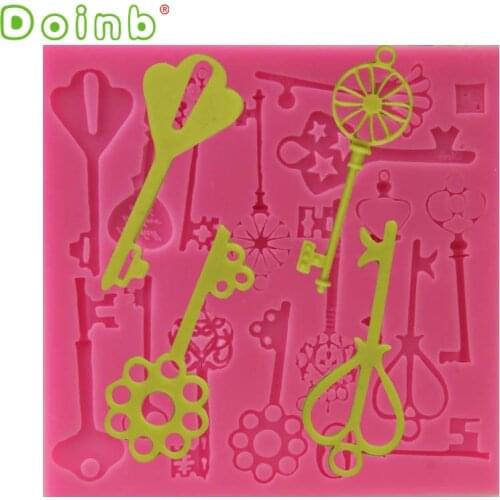 Vintage Keys Silicone Mold Cake Decorating Tools Resin Polymer Clay Tools Candy Sugarcraft Moulds