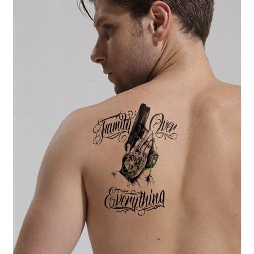 Waterproof Temporary Tattoo Sticker heart hand gun letter fake tatto flash tatoo big tattoos arm foot back for girl women men