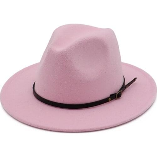 X3001 British-Style Classic Jazz Hat New Style Woolen Hat Simple Woolen Felt Hat Broad-Brimmed Hat Fashion Flat-Brimmed Cap